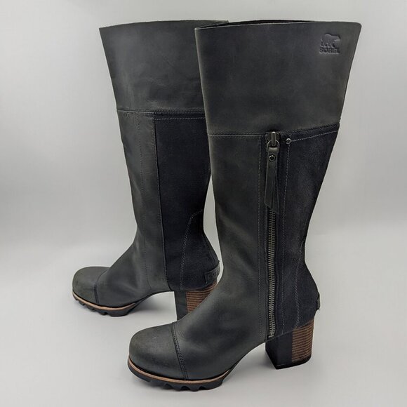 Sorel Addington Black Waterproof Leather Boots 8 - Picture 1 of 1